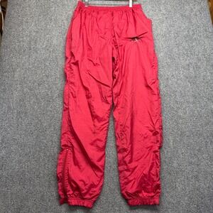 Vintage Arkansas Razorbacks Windbreaker Pants Mens Large Red Nylon Mesh Lined
